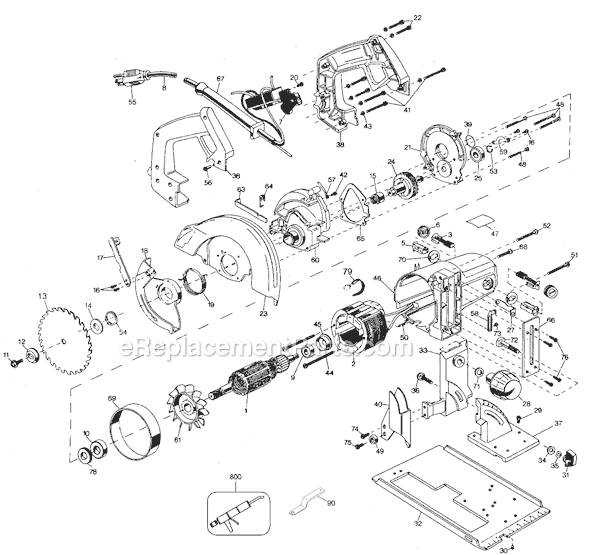 Page A Diagram and Parts List for 3034 Type 2 Black and Decker Circular Saw